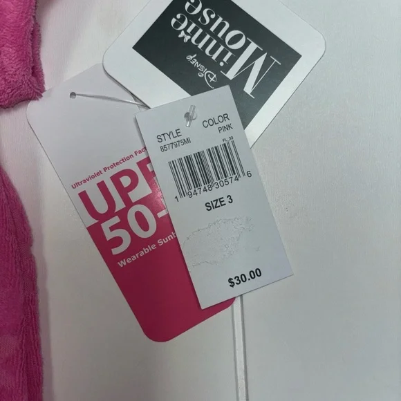 Disney Terry Pink Minnie Mouse Hooded Robe Beach Cover Up Dress Girls - Picture 7 of 8